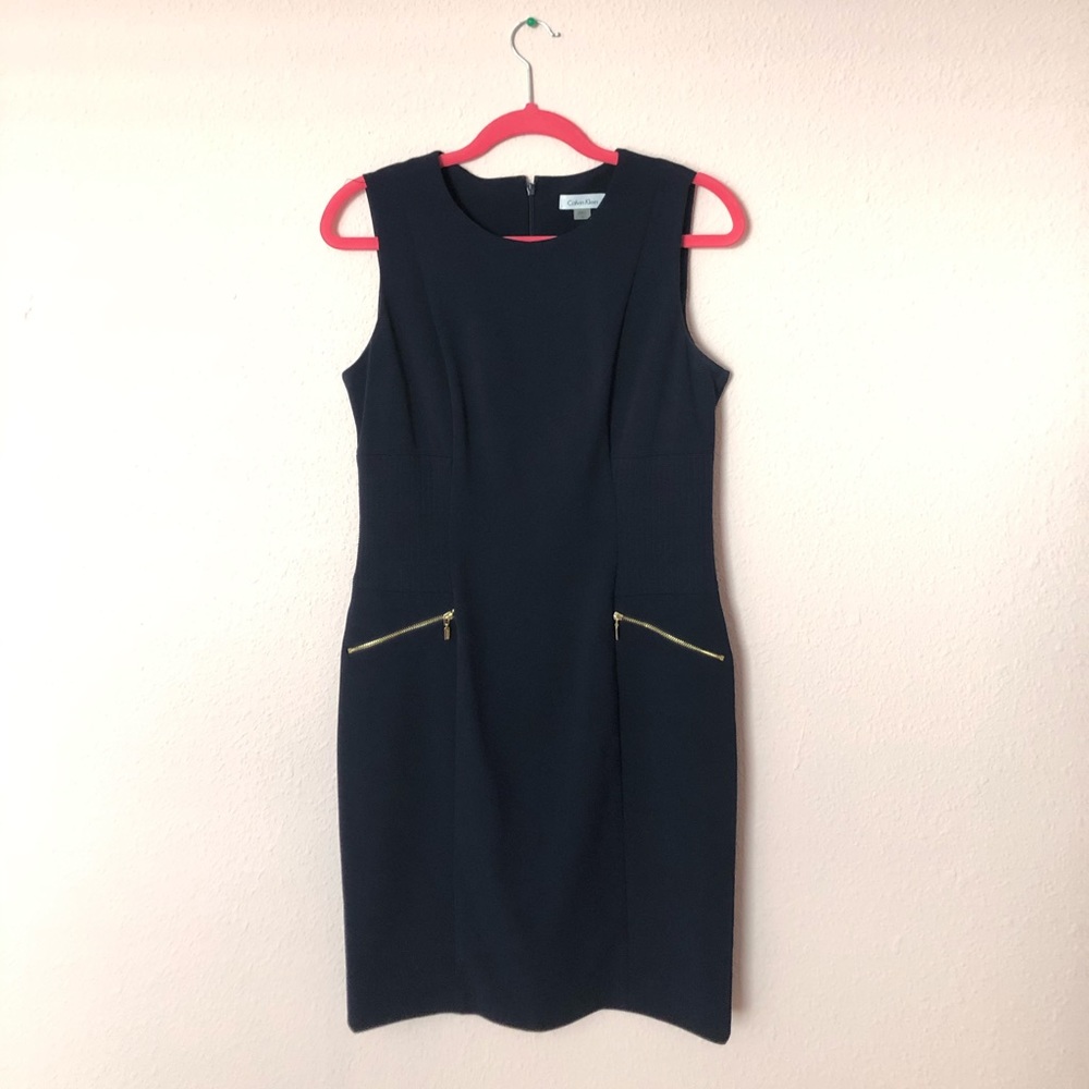 Calvin Klein Navy Business Dress With Pockets💗